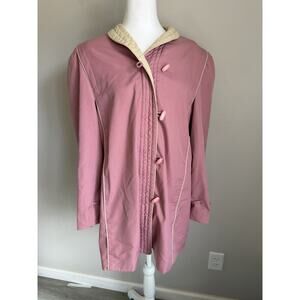 Ms. Freddi Pink Cream Button Up Peacoat Womens M Vintage 90s Grannycore